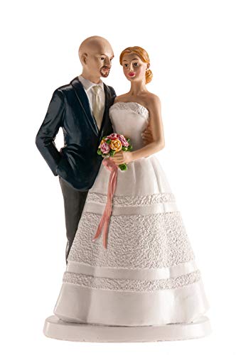 CARISPIBET Decoración para tartas de boda para novia y novio abrazando con novia con ramo de flores y silueta acrílica para perros 